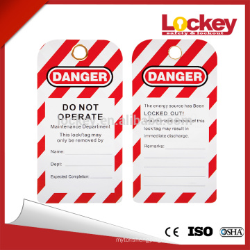 Safety Lockout Tag for Industrial Safety PVC Tag